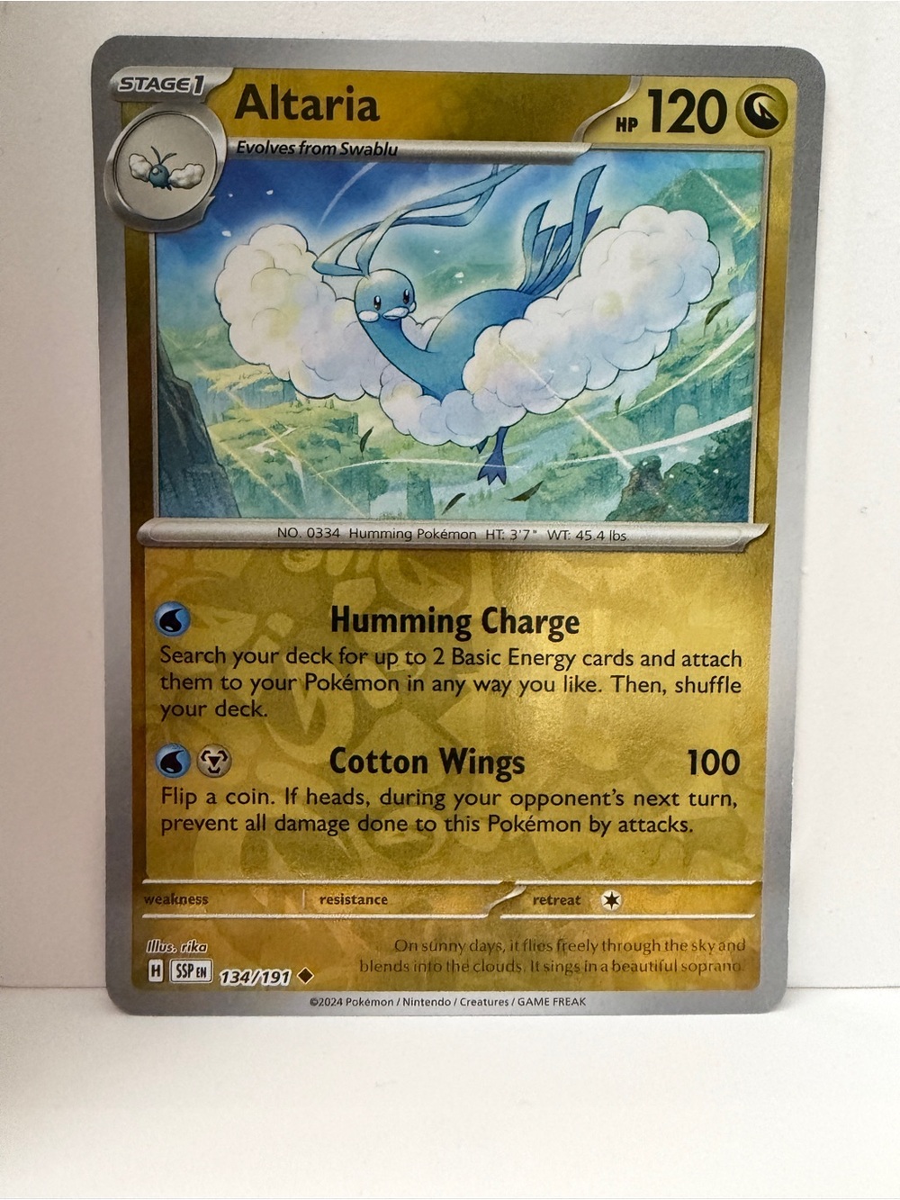 2024 POKEMON SSP EN-SURGING SPARKS 134 ALTARIA REVERSE HOLO